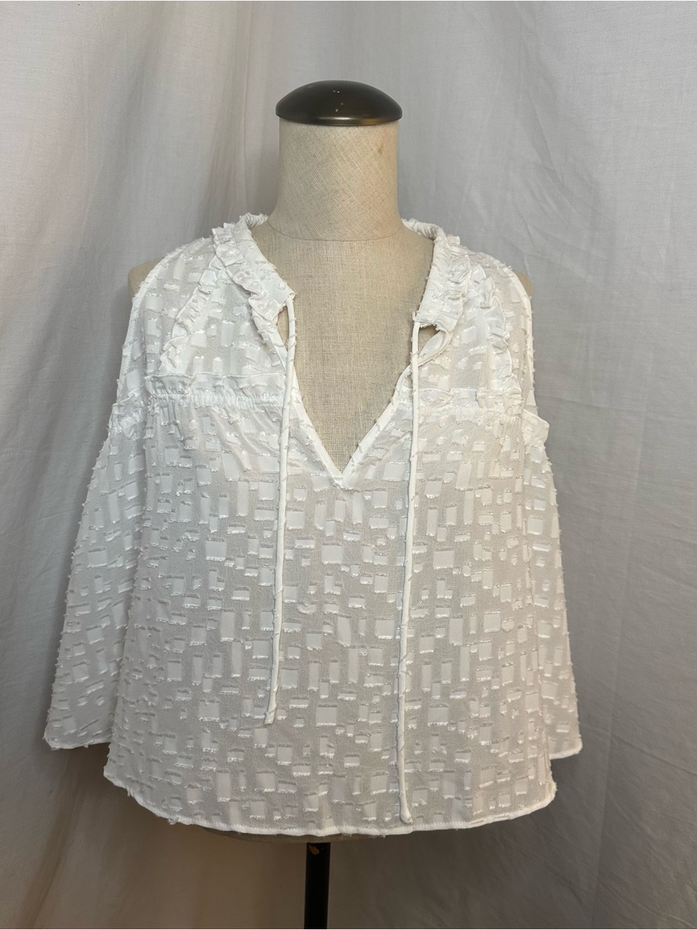 IRO White Textured Tie-Front Camisole